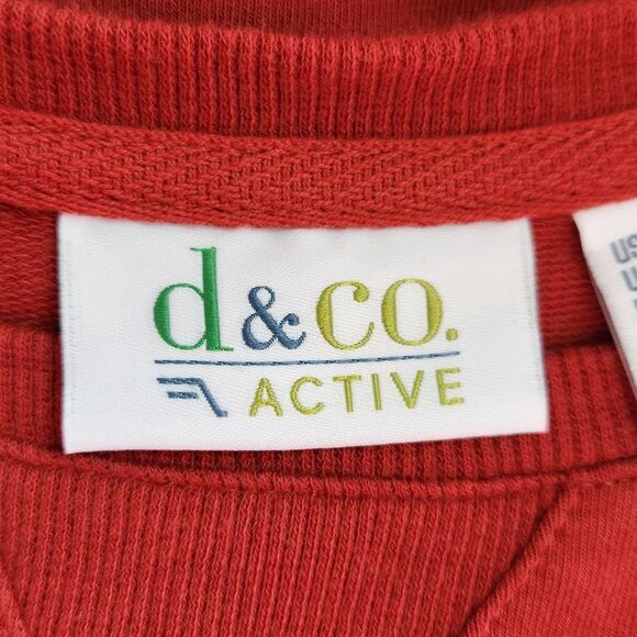 D&Co. Active Terry Tunic in Spice Red Size XS Petite Red Sweatshirt Pullover - Picture 6 of 8